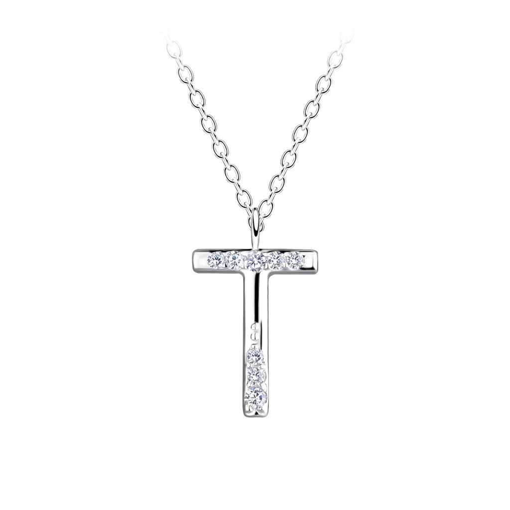 Collier lettre T en argent