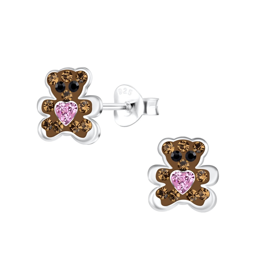 Puces d'oreilles ours en argent