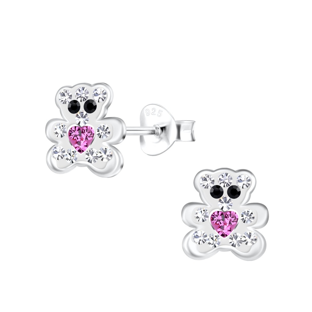 Puces d'oreilles ours en argent