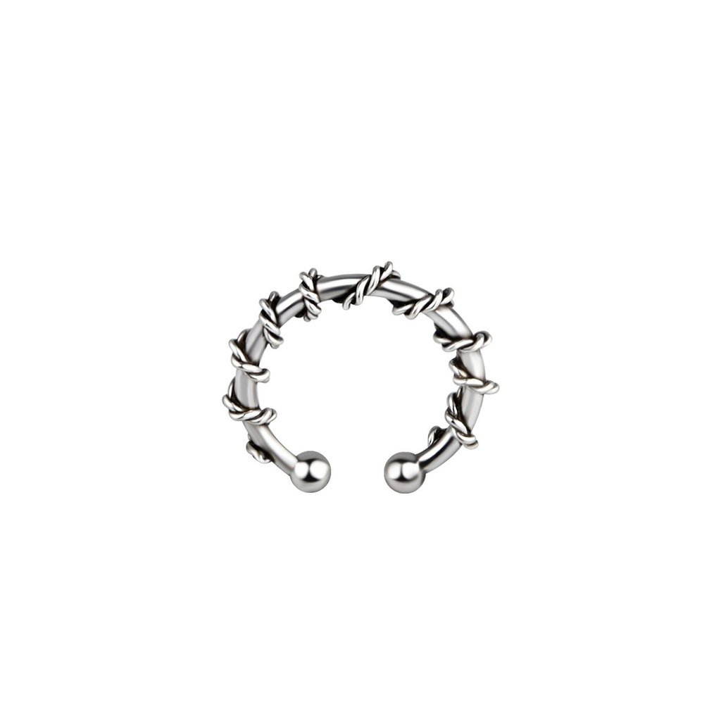Silver Twisted Ear Cuff
