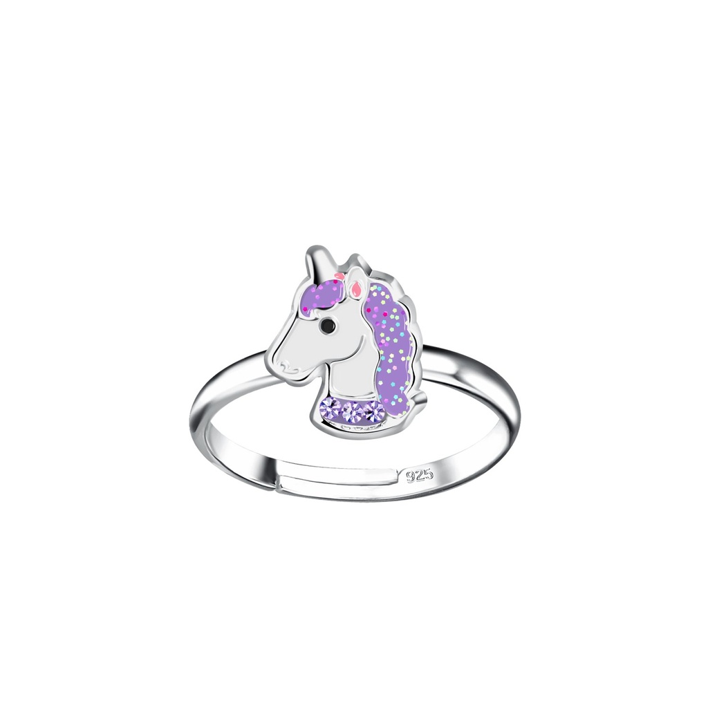 Bague réglable licorne en argent