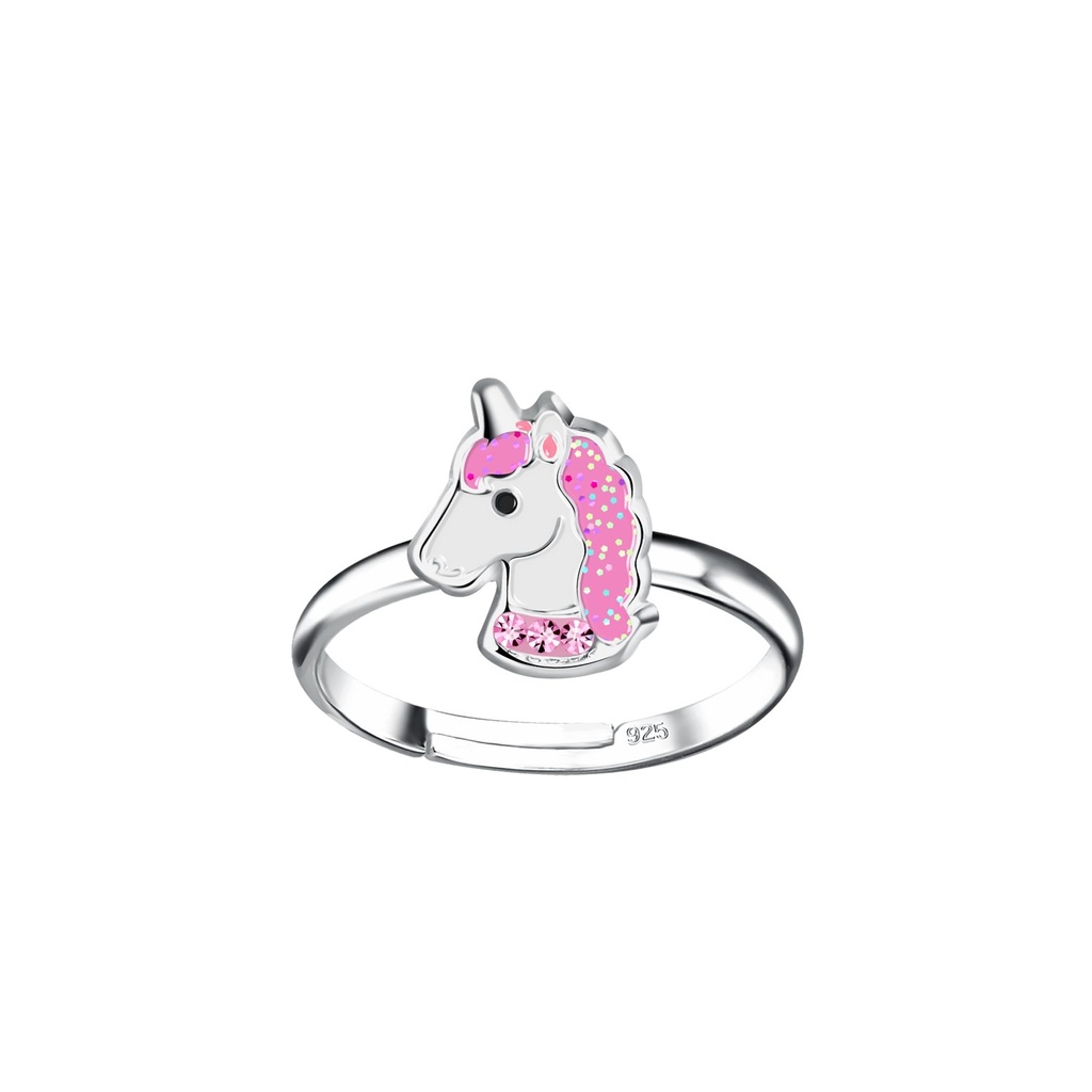Bague réglable licorne en argent