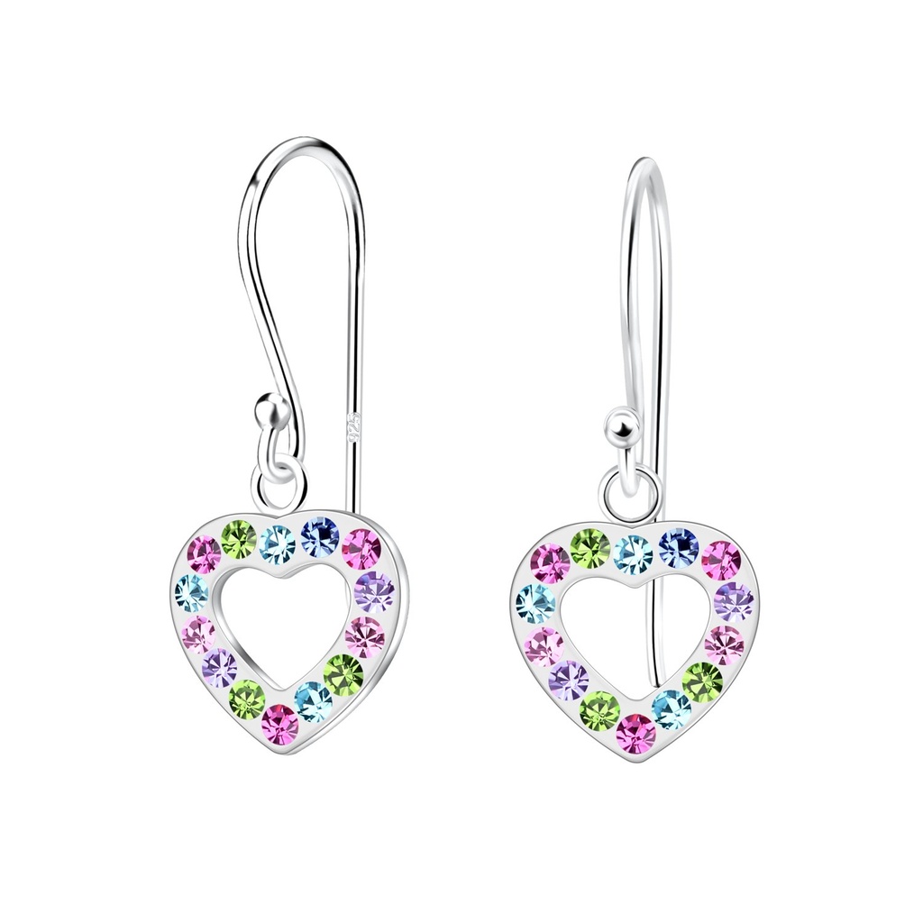 Boucles d'oreilles cœur en argent