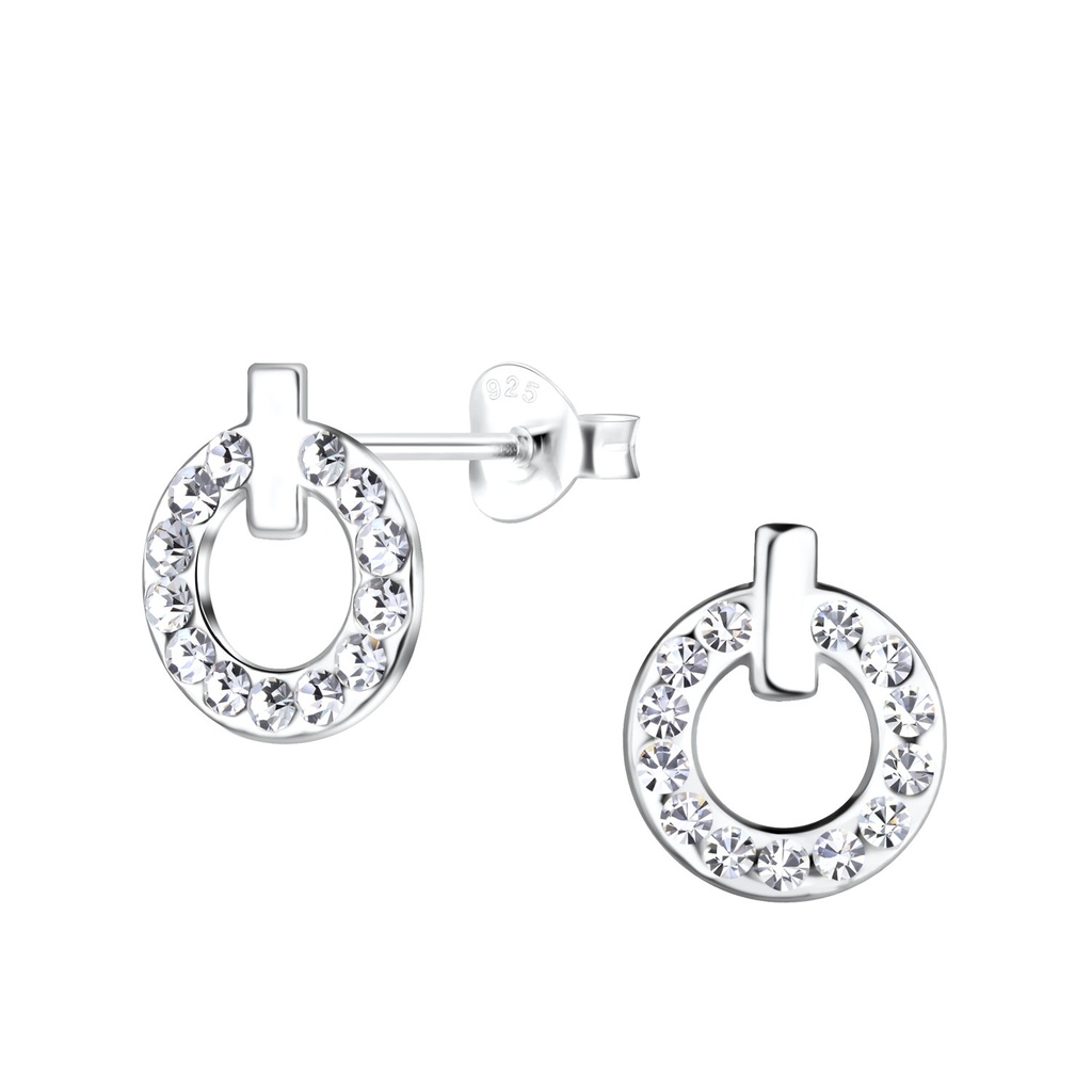 Silver Geometric Stud Earrings