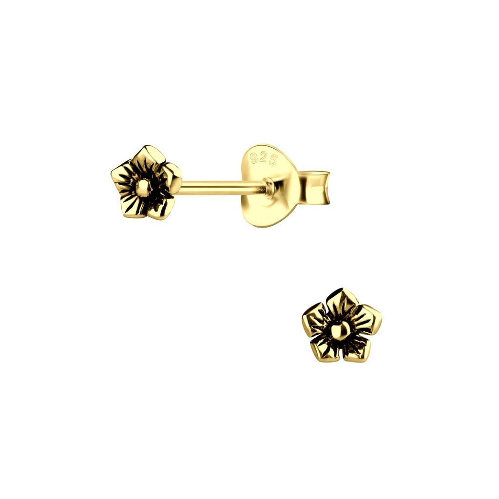 Silver Flower Stud Earrings