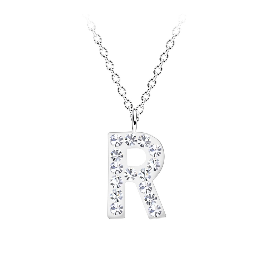 Collier lettre R en argent