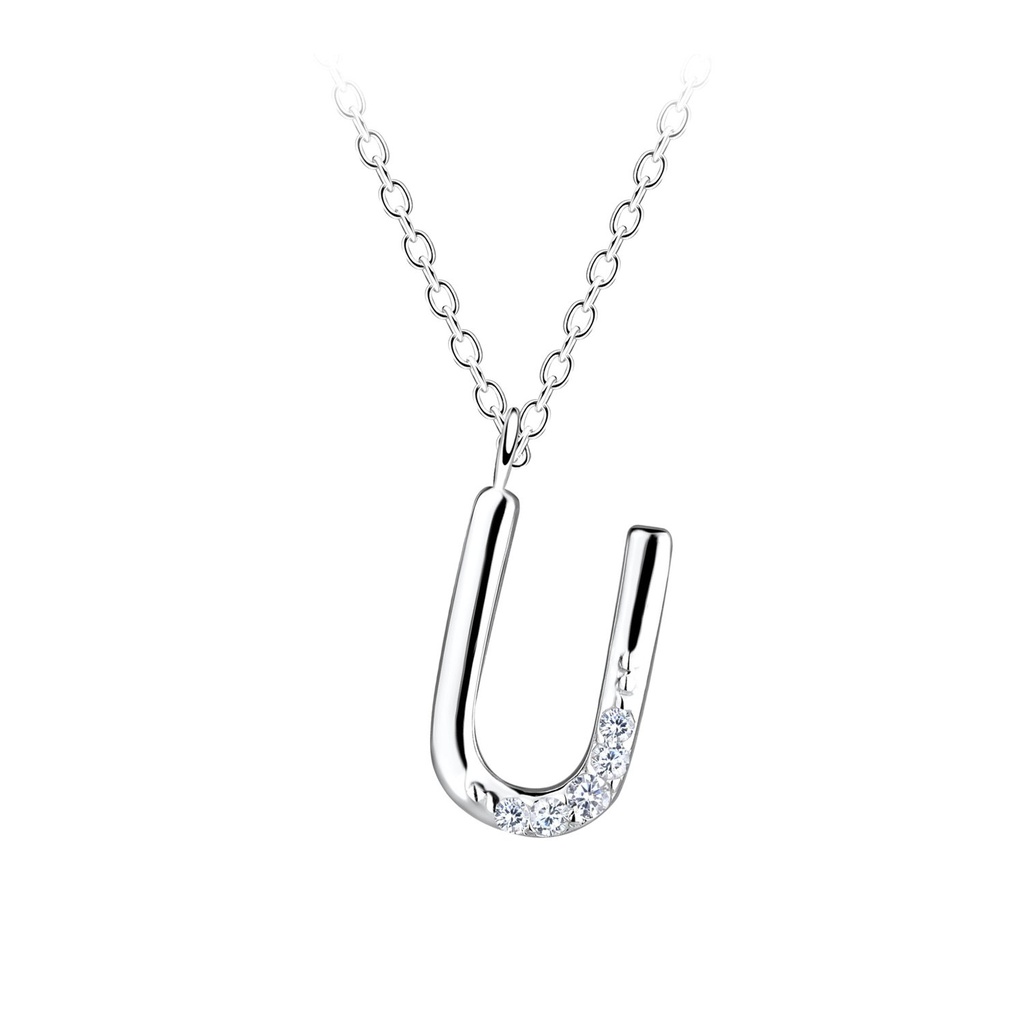 Silver Letter U Necklace