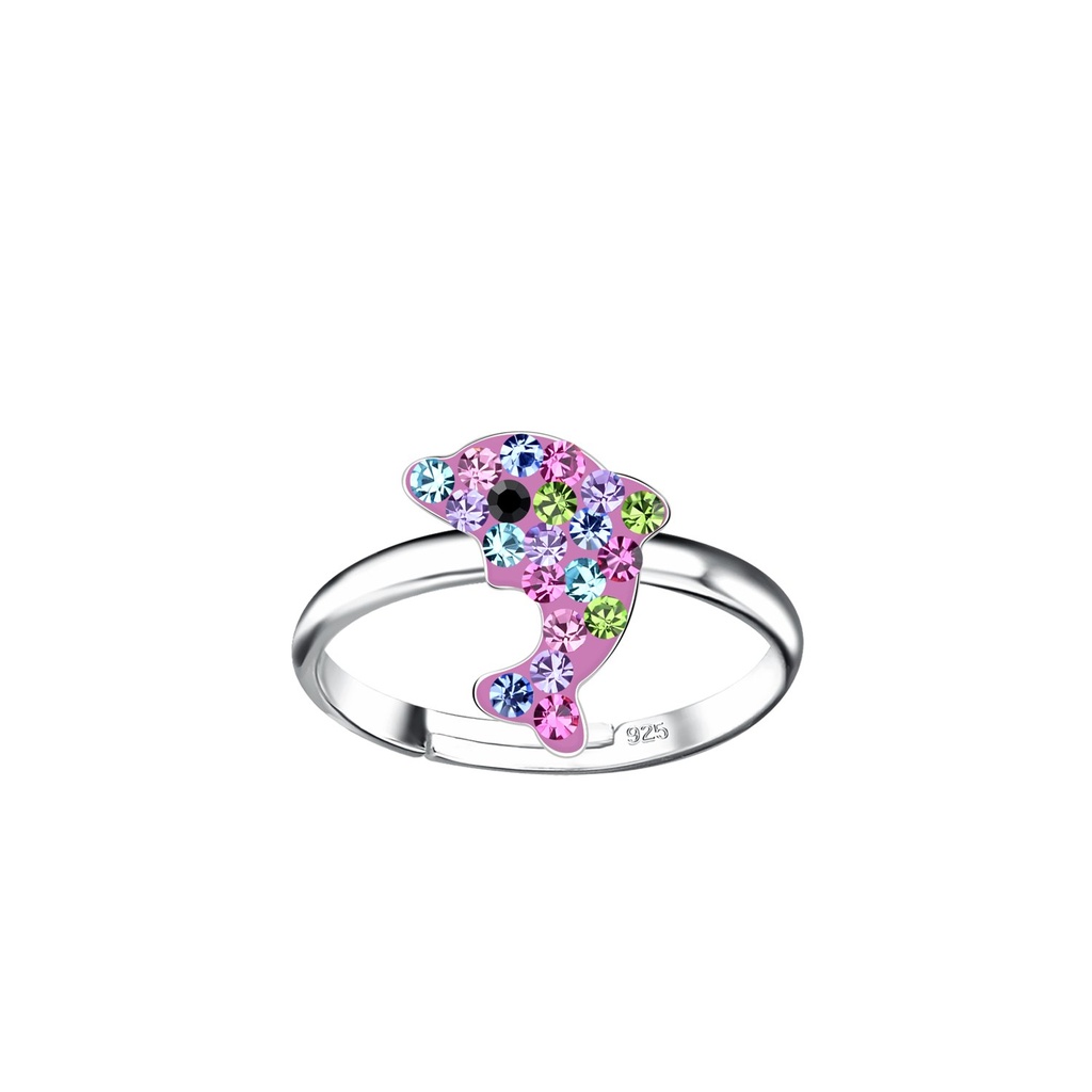 [10023919] Silver Dolphin Adjustable Ring