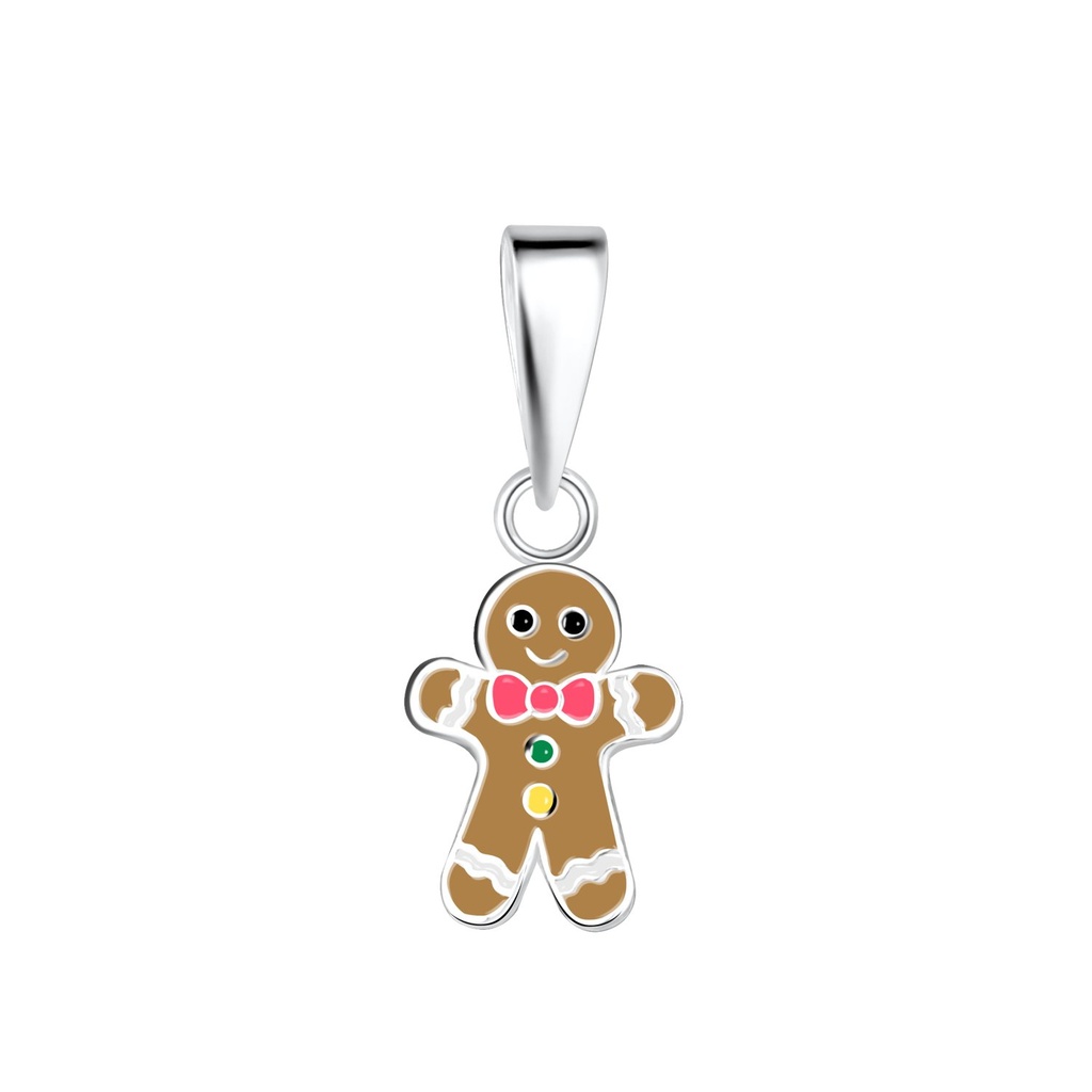 Silver Gingerbread Pendant