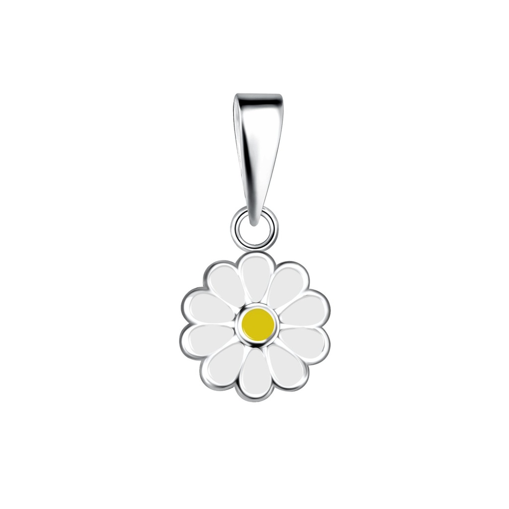 [10023786] Silver Daisy Flower Pendant