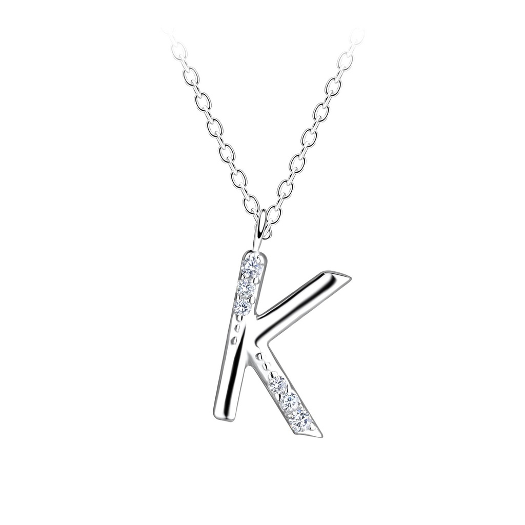 Collier lettre K en argent