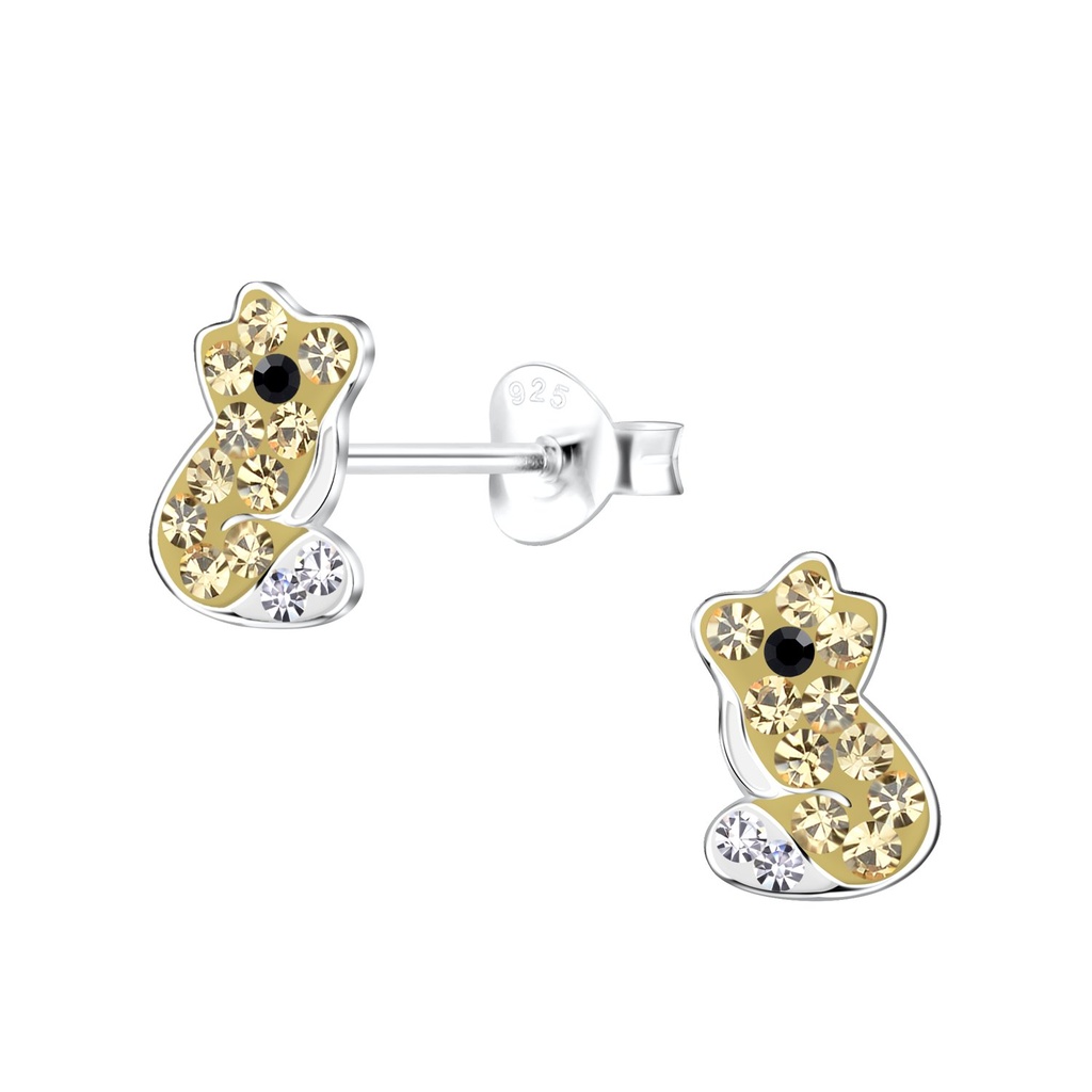 Silver Fox Stud Earrings