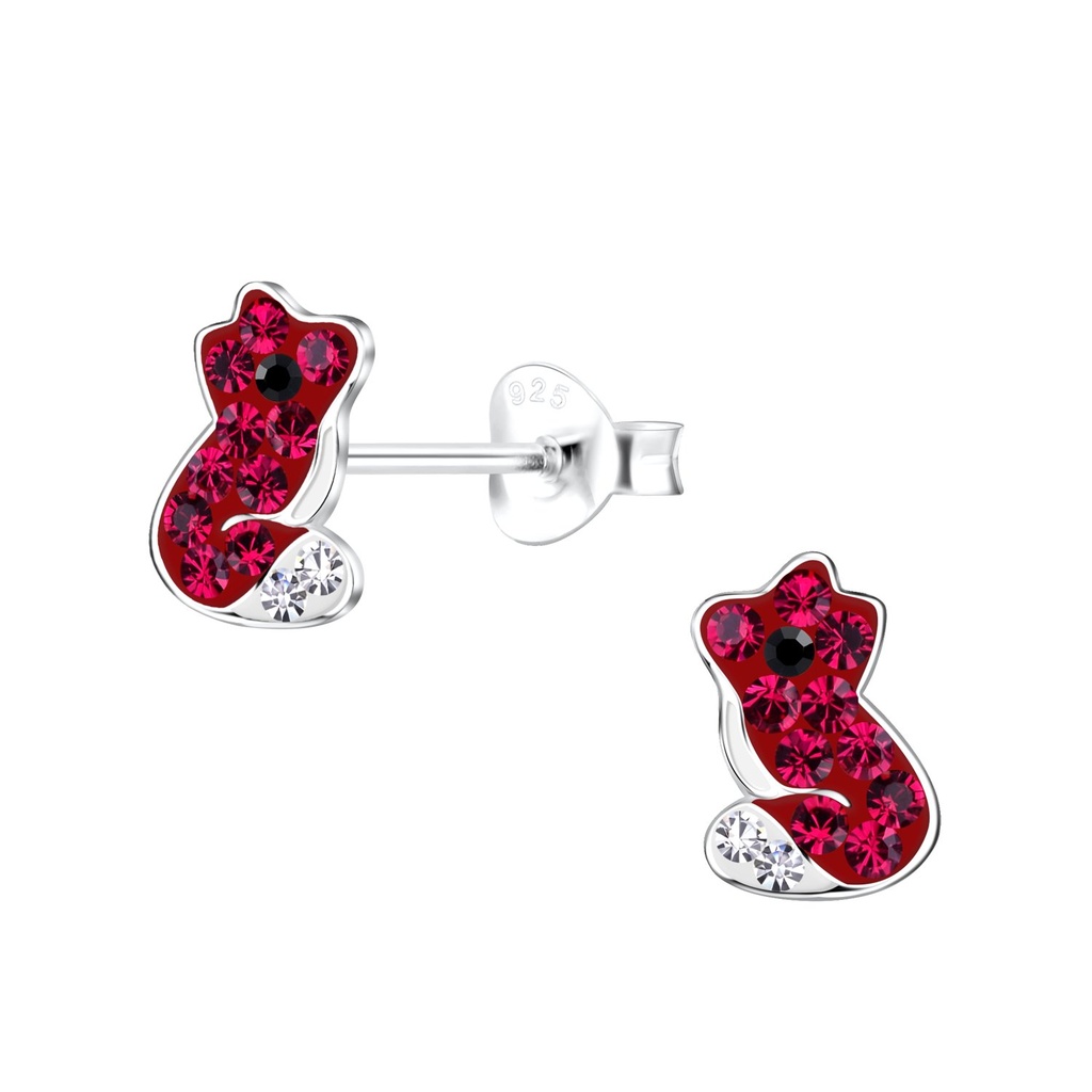Silver Fox Stud Earrings