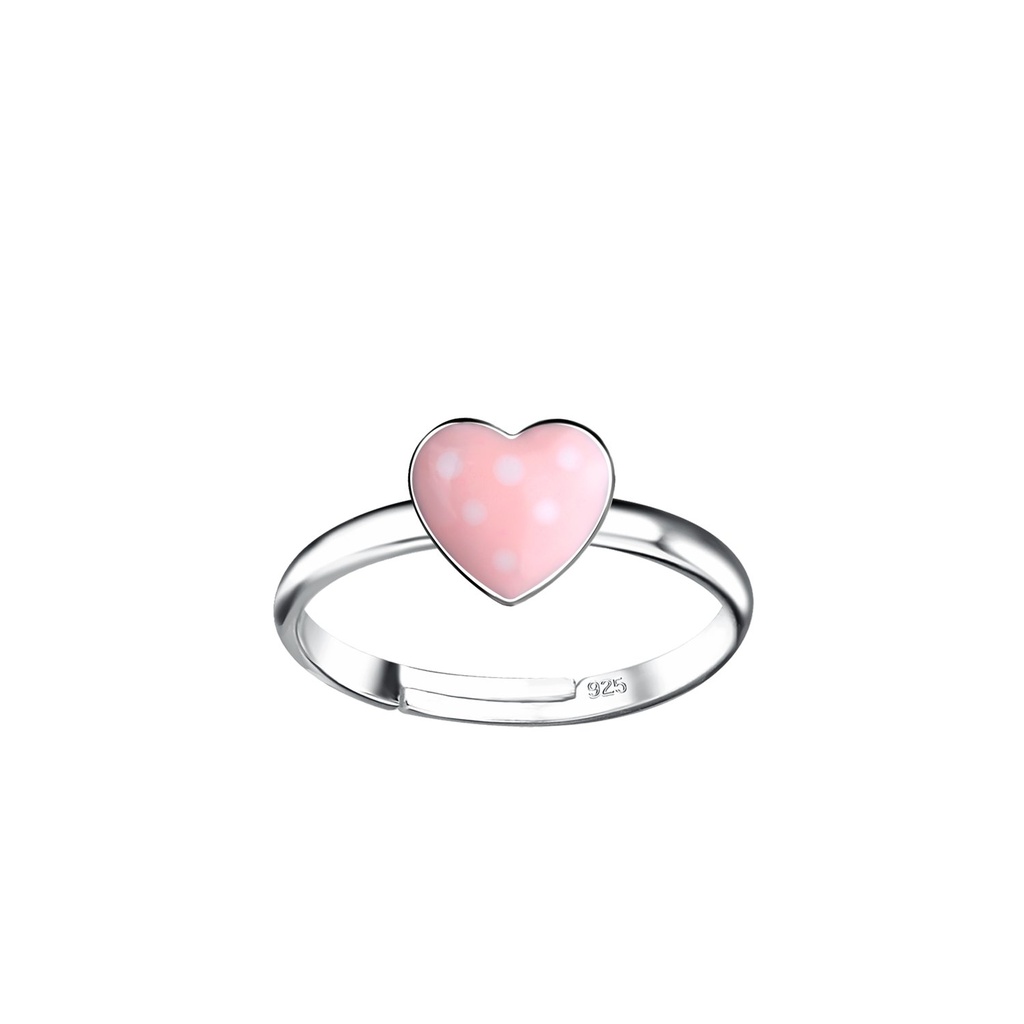 Bague réglable cœur en argent