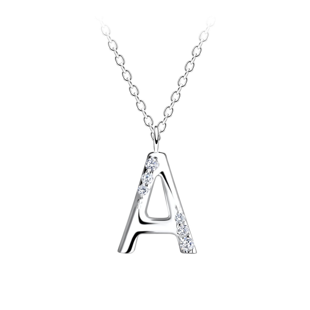Silver Letter A Necklace