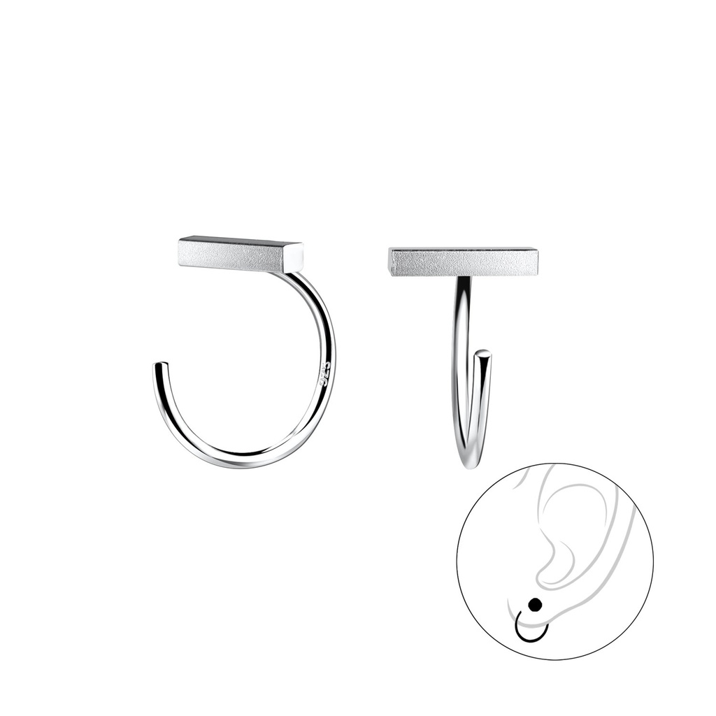 Ear huggers barre en argent