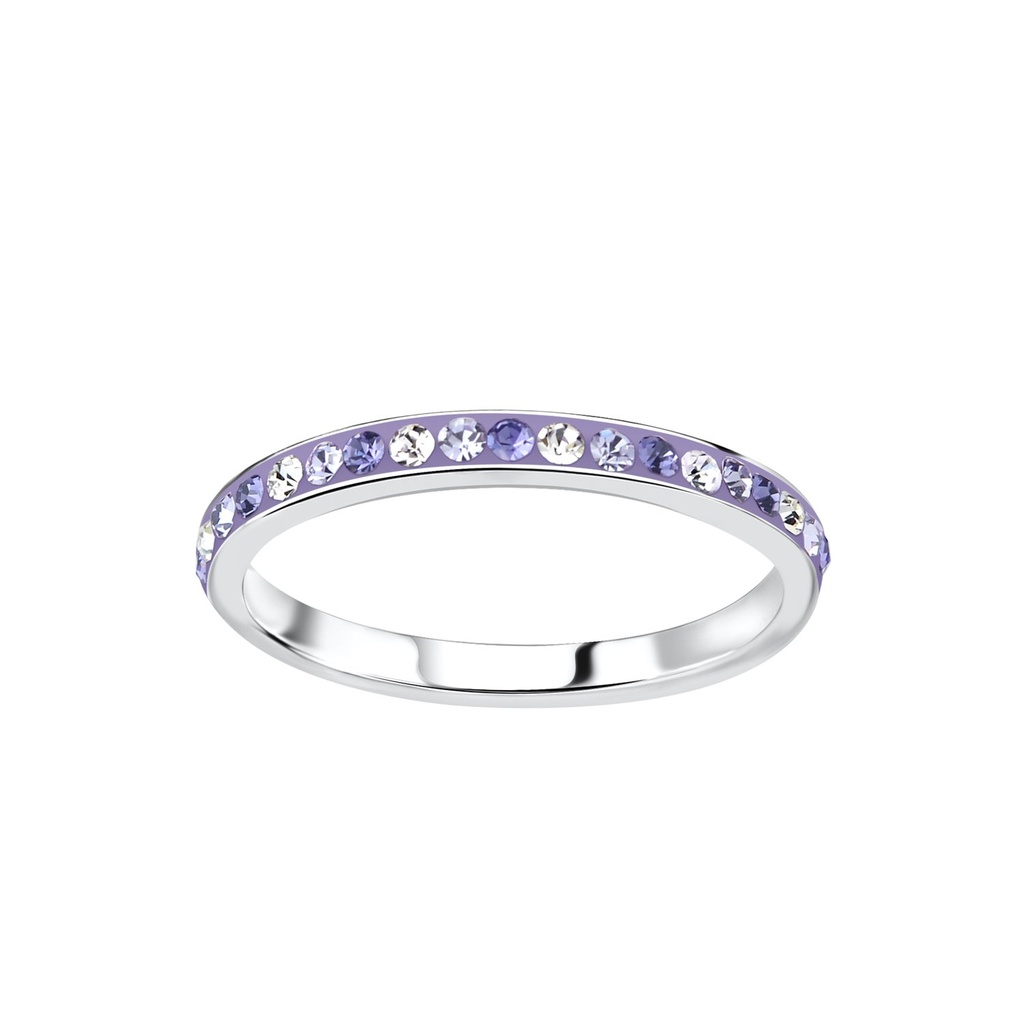 Bague jonc en argent cristal 2 mm