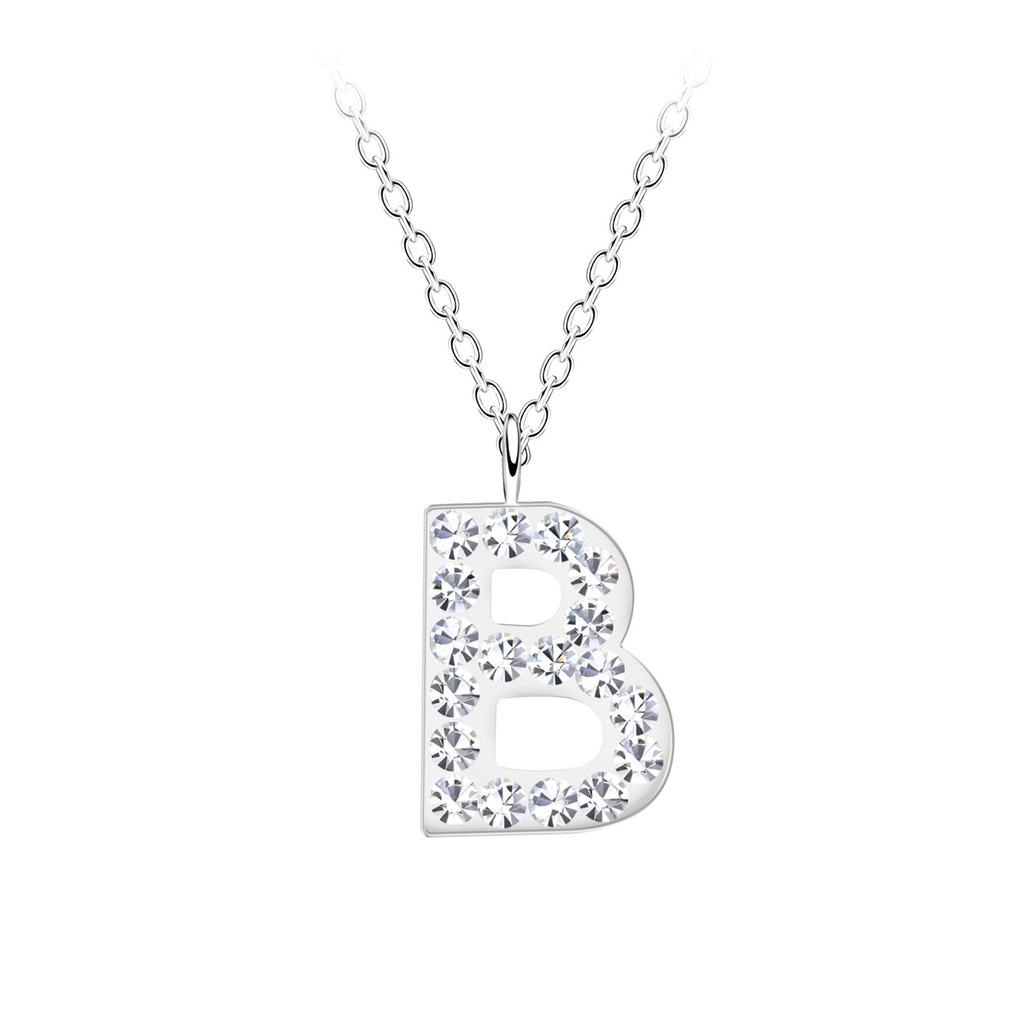 [10029633] Collier lettre B en argent