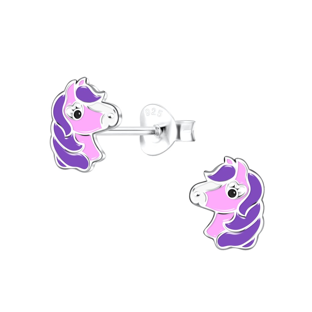 Puces d'oreilles cheval en argent