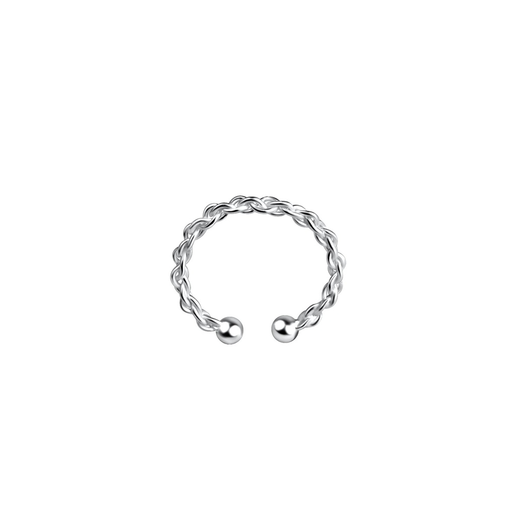 [10012899] Silver Twisted Ear Cuff