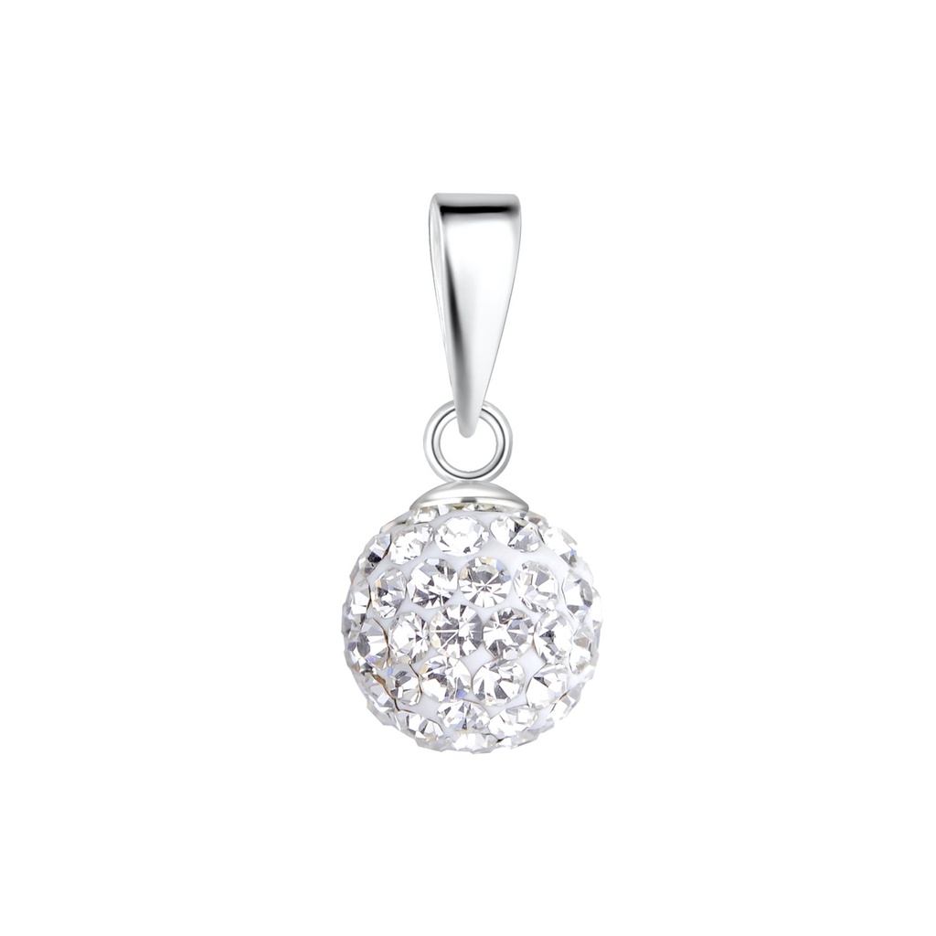 8mm Crystal Ball Silver Pendant