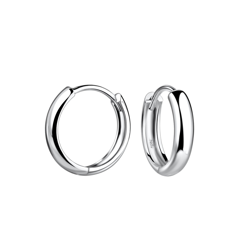 [10028685] 13mm Silver Huggie Earrings