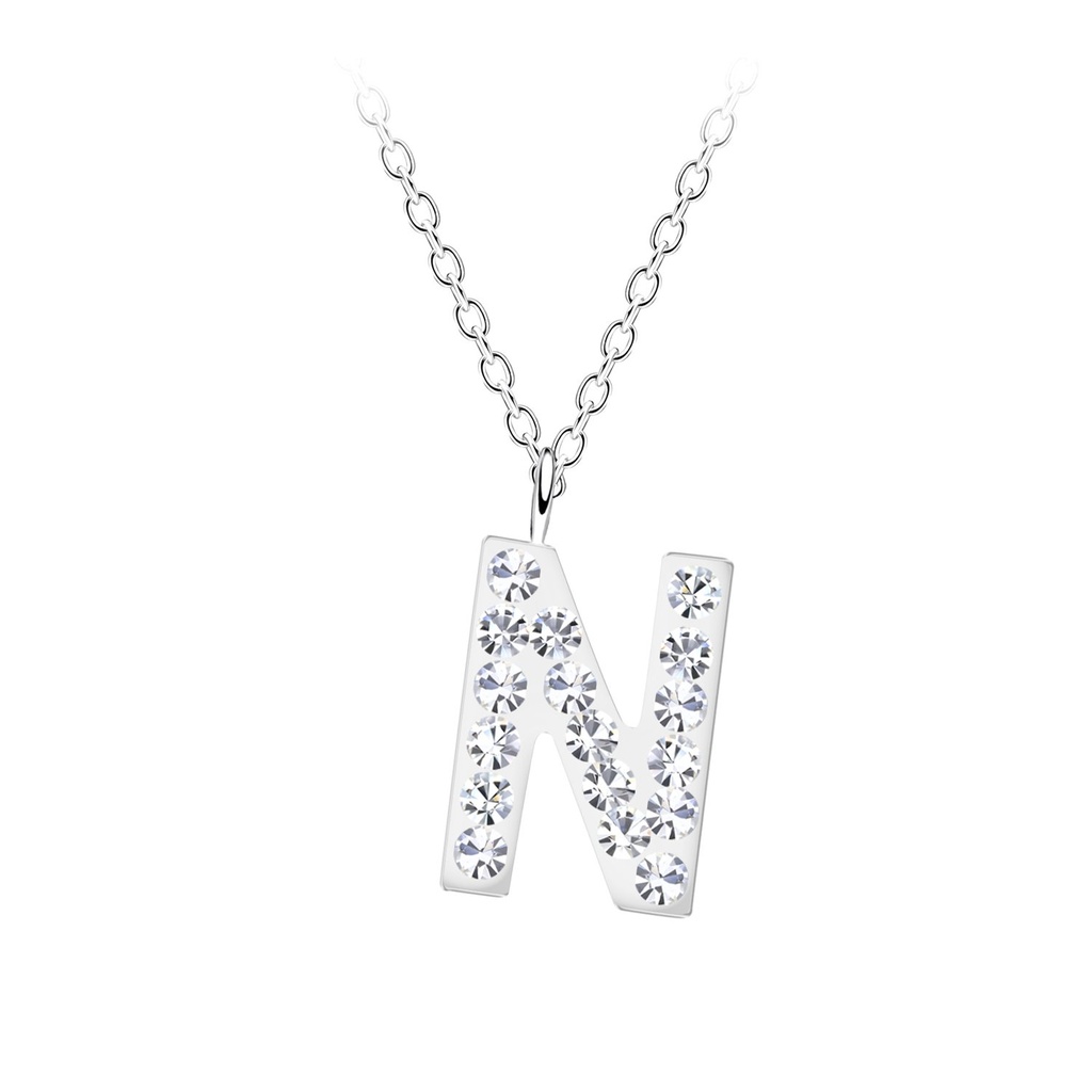 [10029637] Silver Letter N Necklace