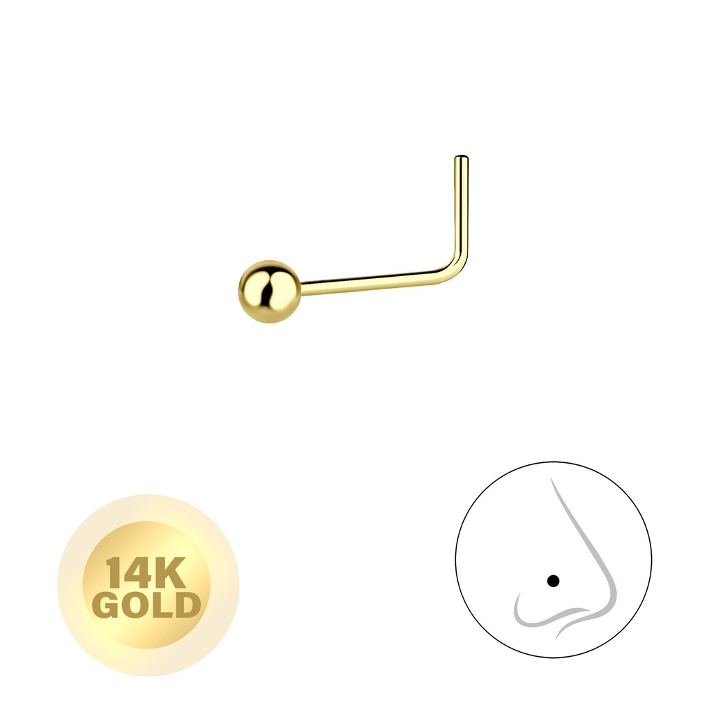 [10011990] Clou de nez boule en or massif 14K 2 mm