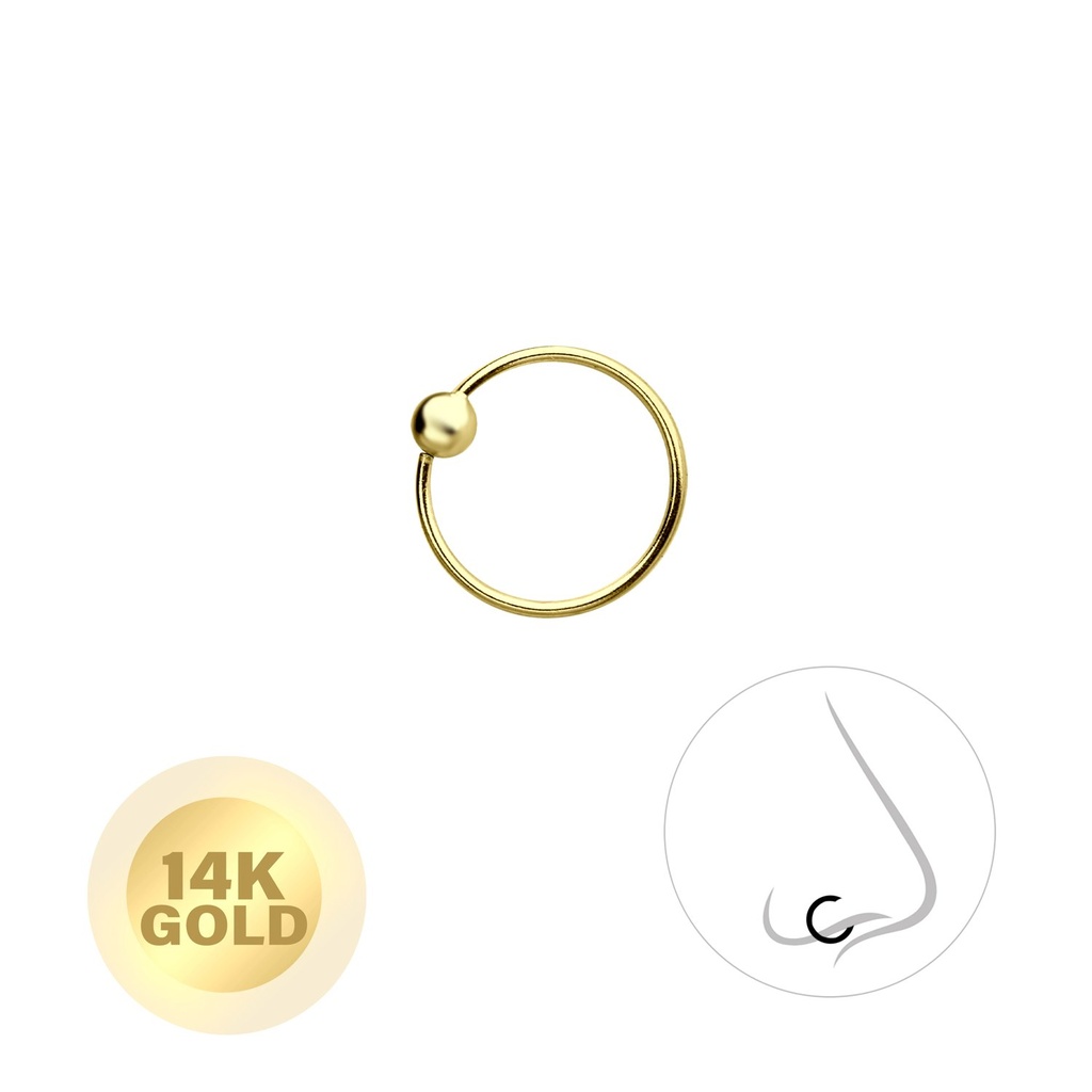 [10011440] Anneau de nez en or massif 14K 8 mm