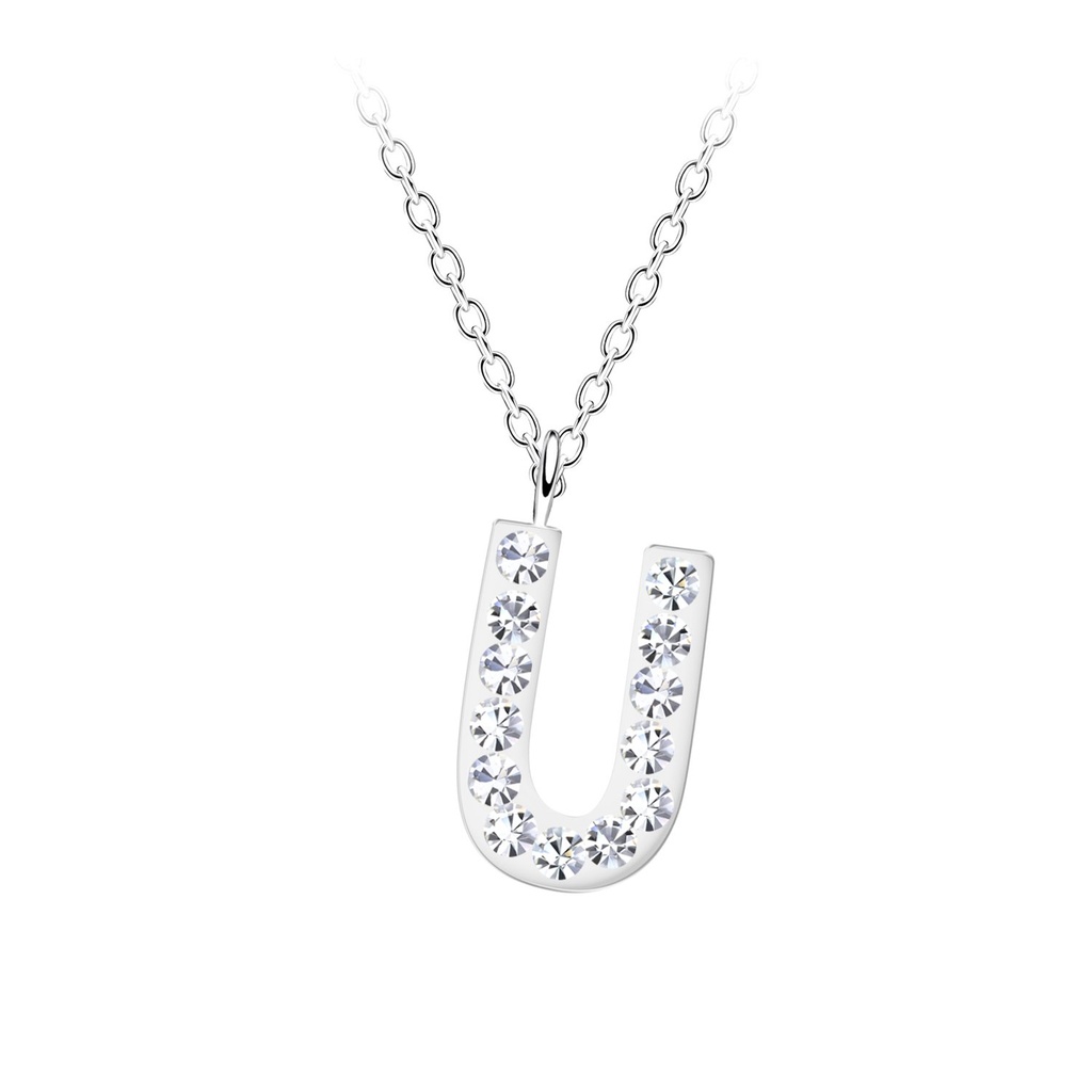 Silver Letter U Necklace