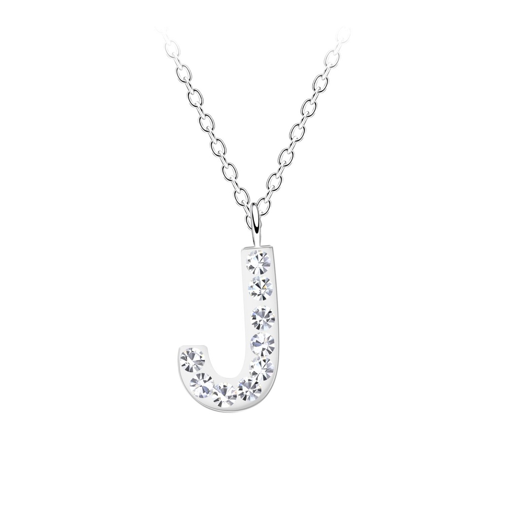 Silver Letter J Necklace
