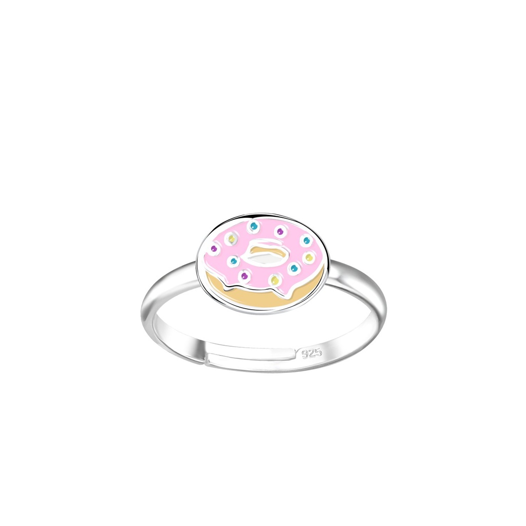 Bague réglable donut en argent
