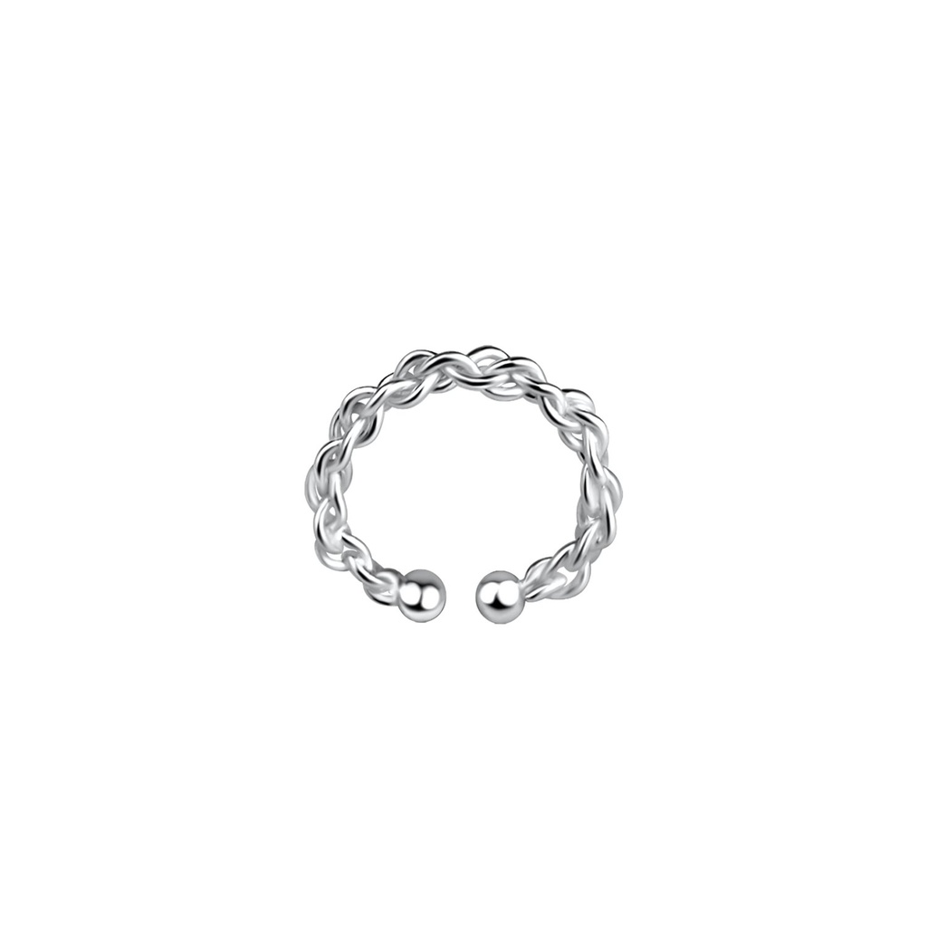 Silver Twisted Ear Cuff