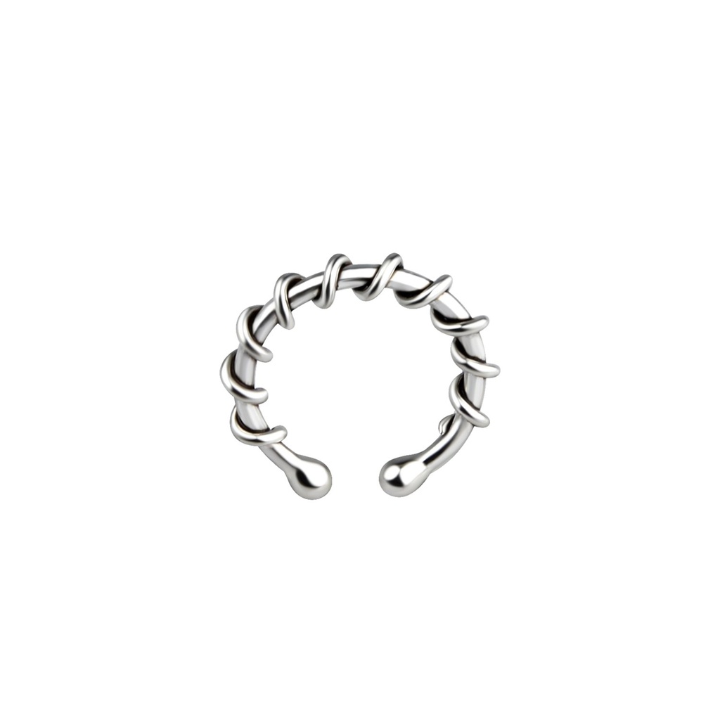 Silver Twisted Ear Cuff
