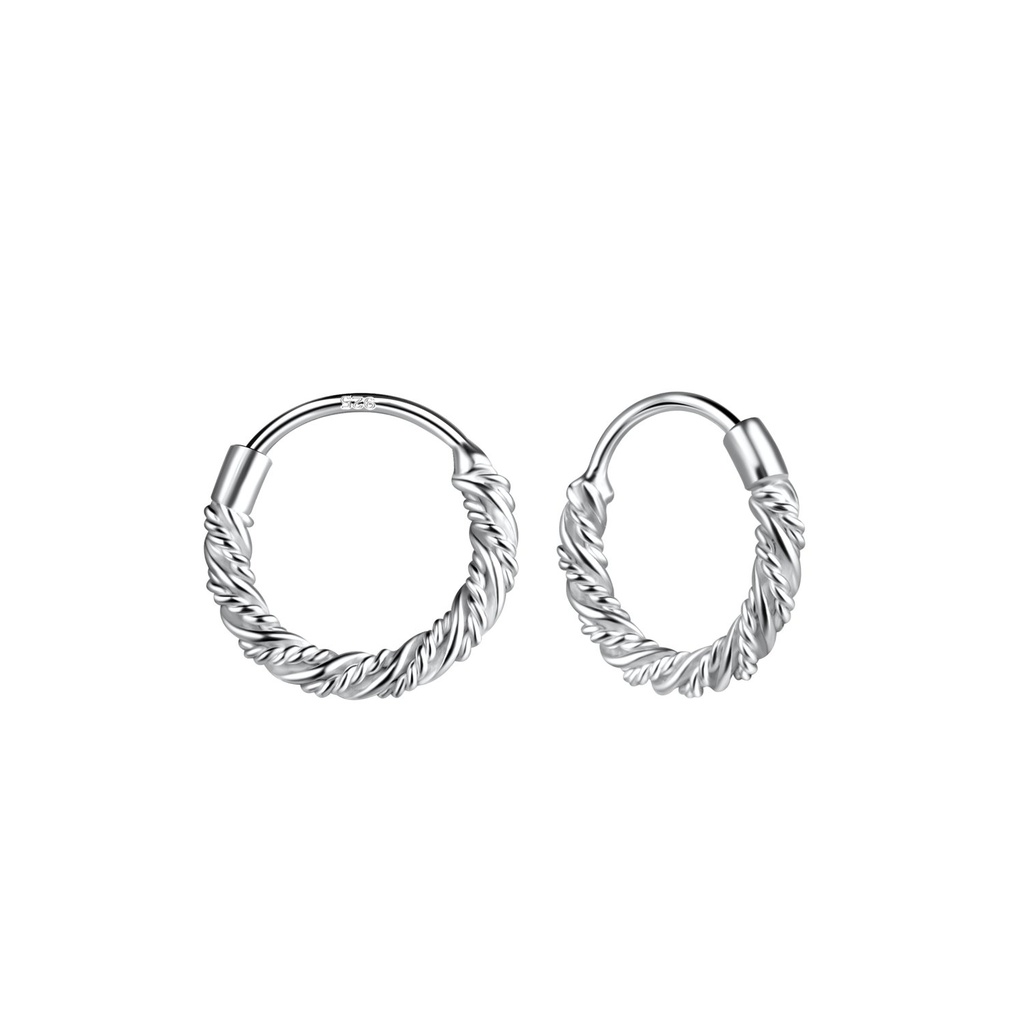 Créoles torsadées en argent 10 mm