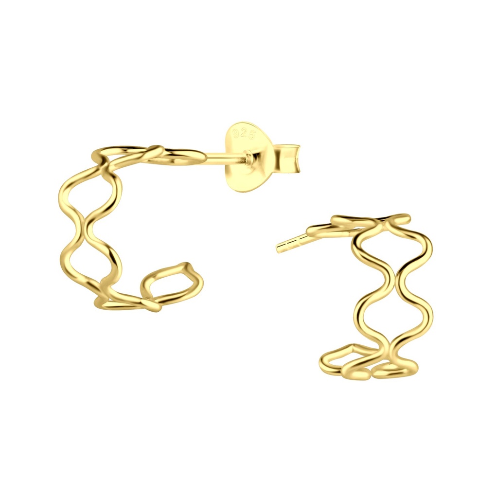 Puces d'oreilles vague en argent