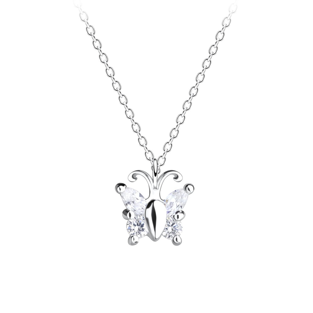 Collier papillon en argent