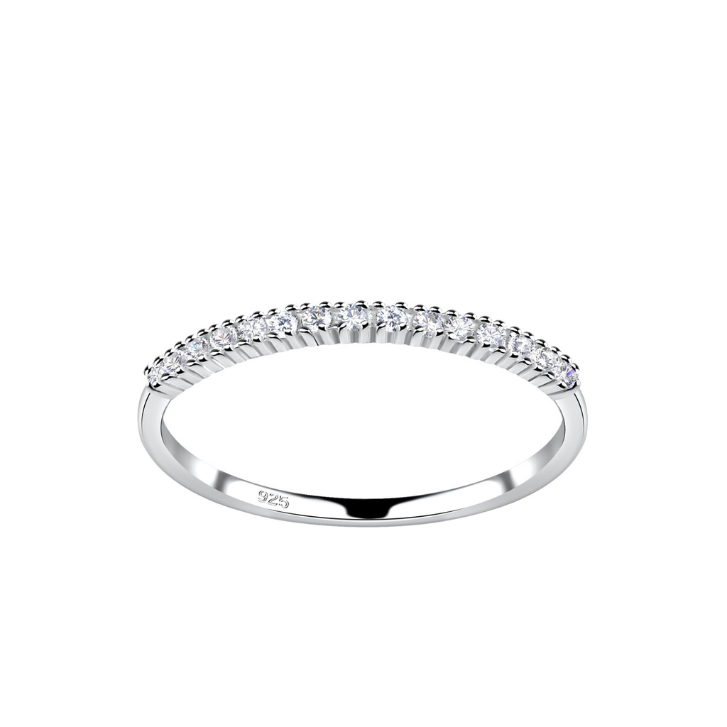 Bague demi-alliance en argent