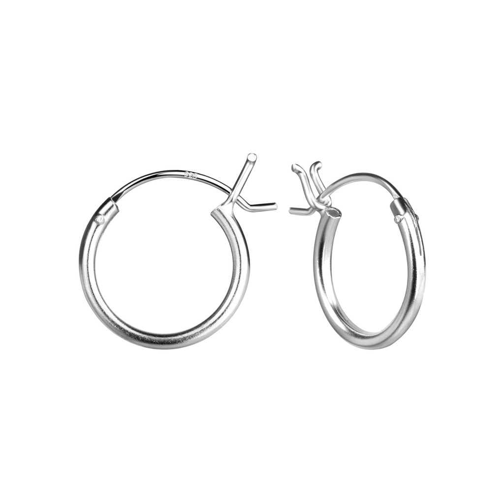 Créoles fermoir français en argent 12 mm