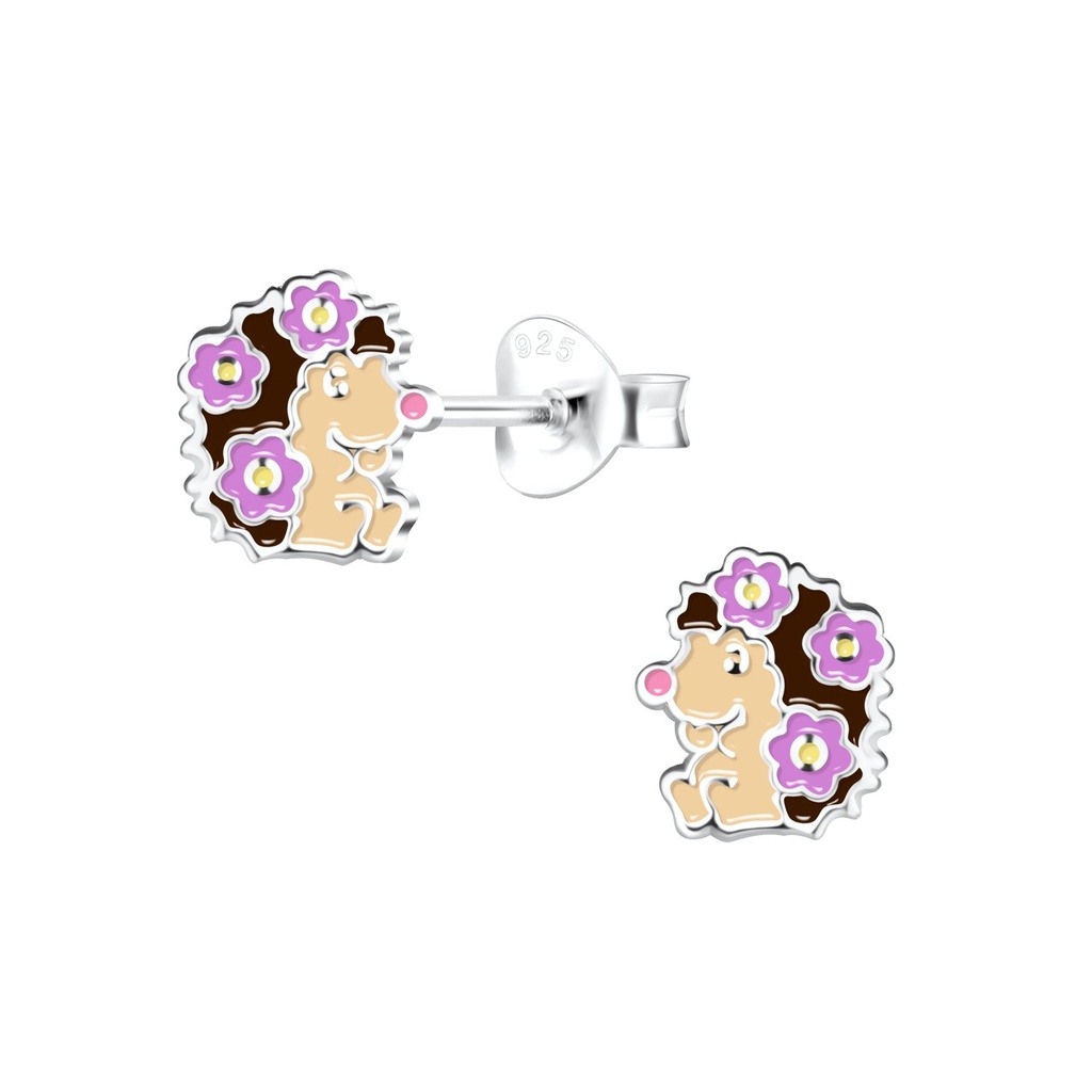 Puces d'oreilles hérisson en argent
