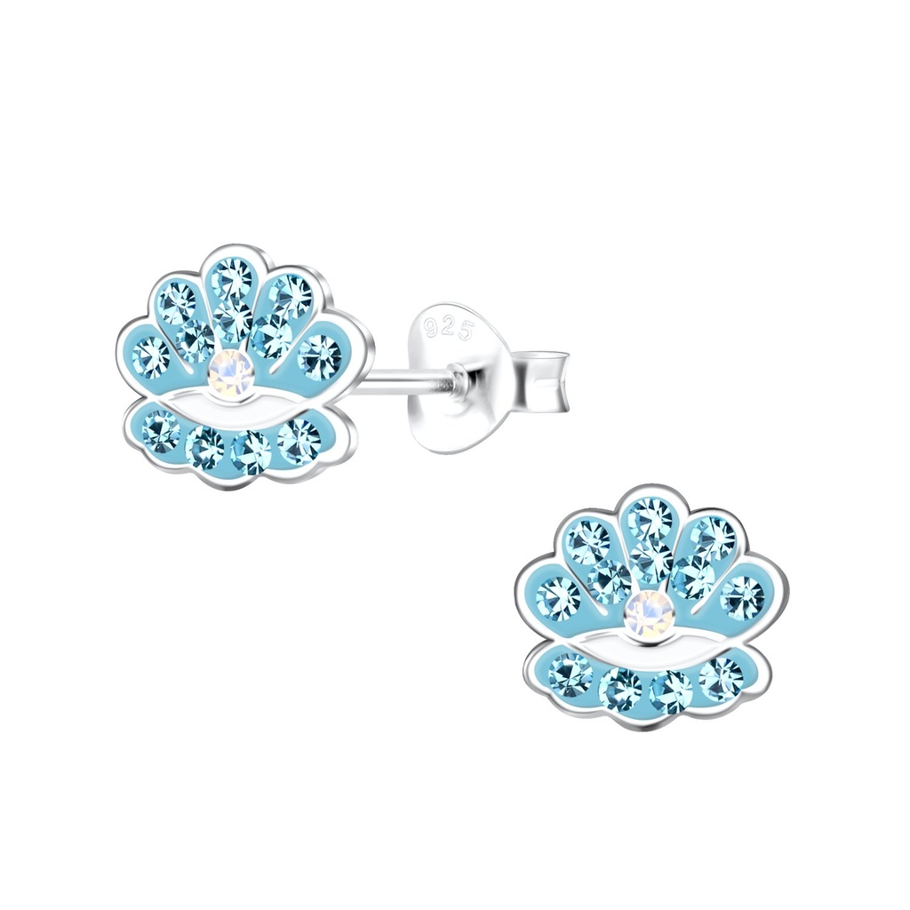 Puces d'oreilles coquillage en argent