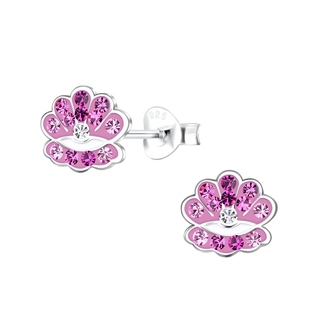 Silver Shell Stud Earrings