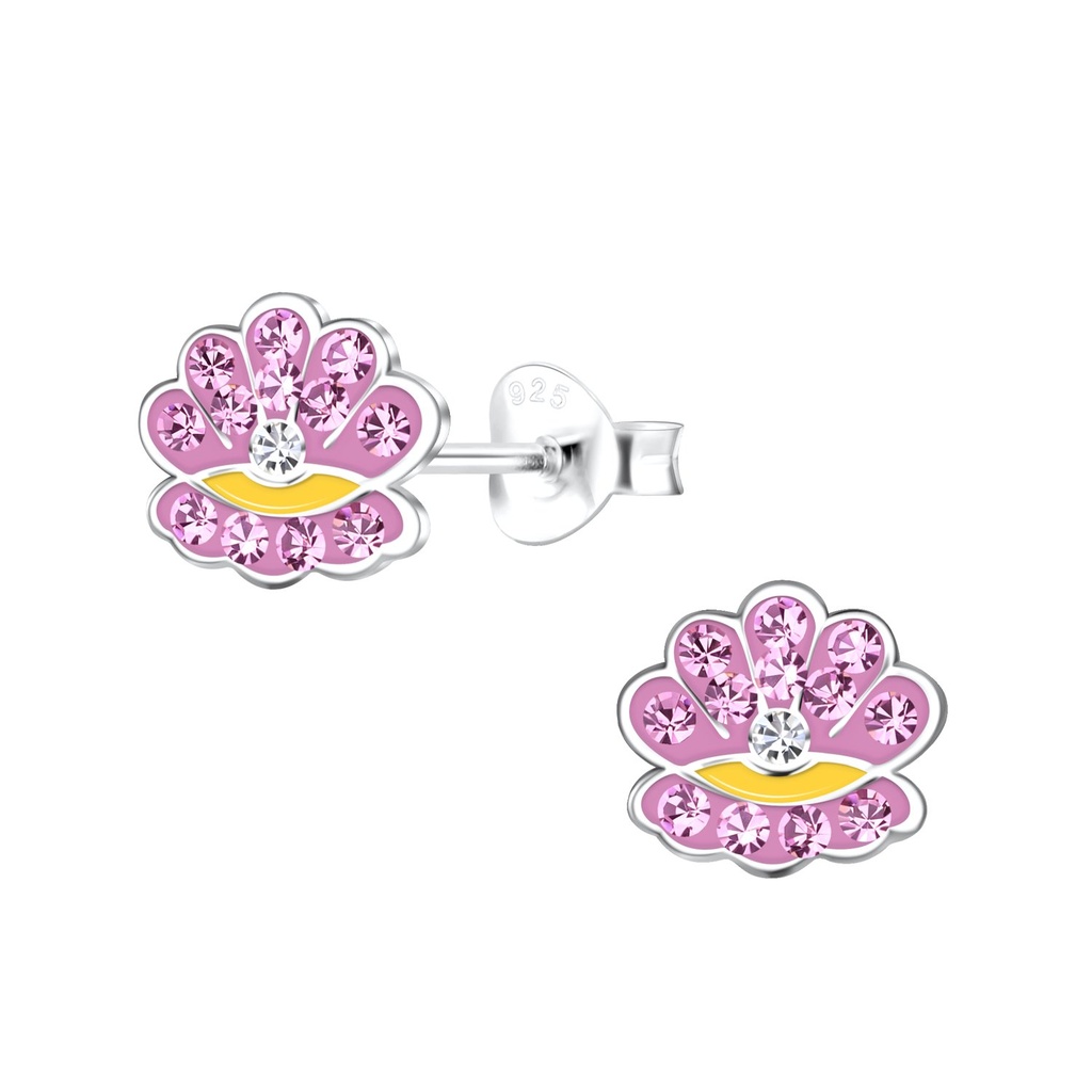Silver Shell Stud Earrings