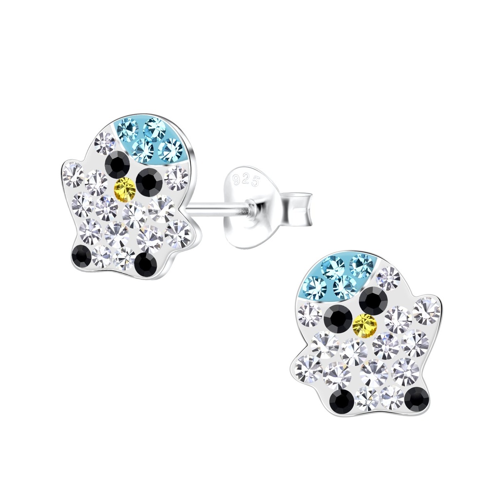 Puces d'oreilles pingouin en argent