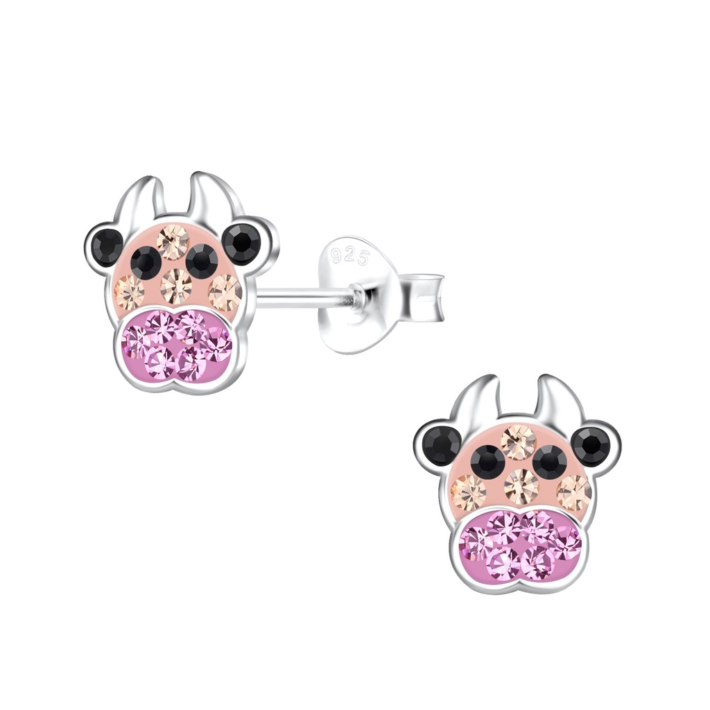 Puces d'oreilles vache en argent
