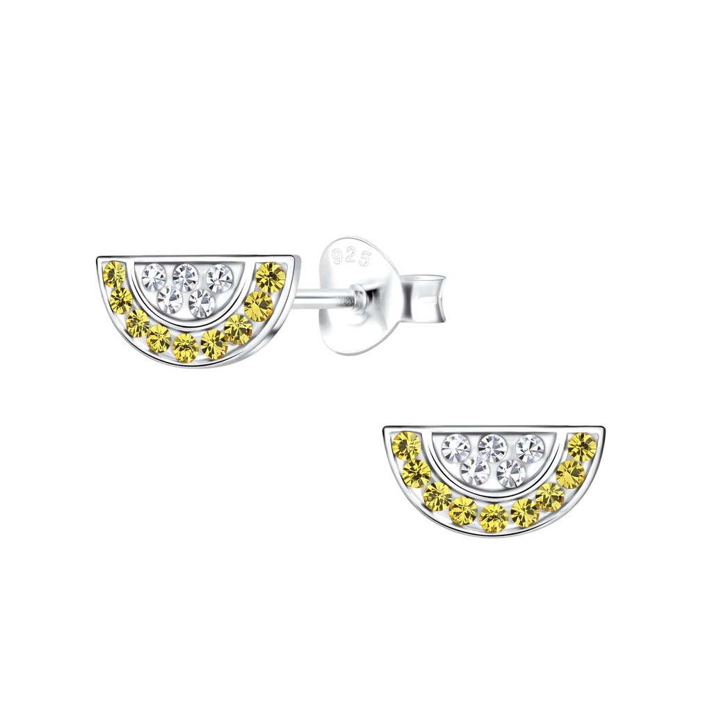 Puces d'oreilles pastèque en argent