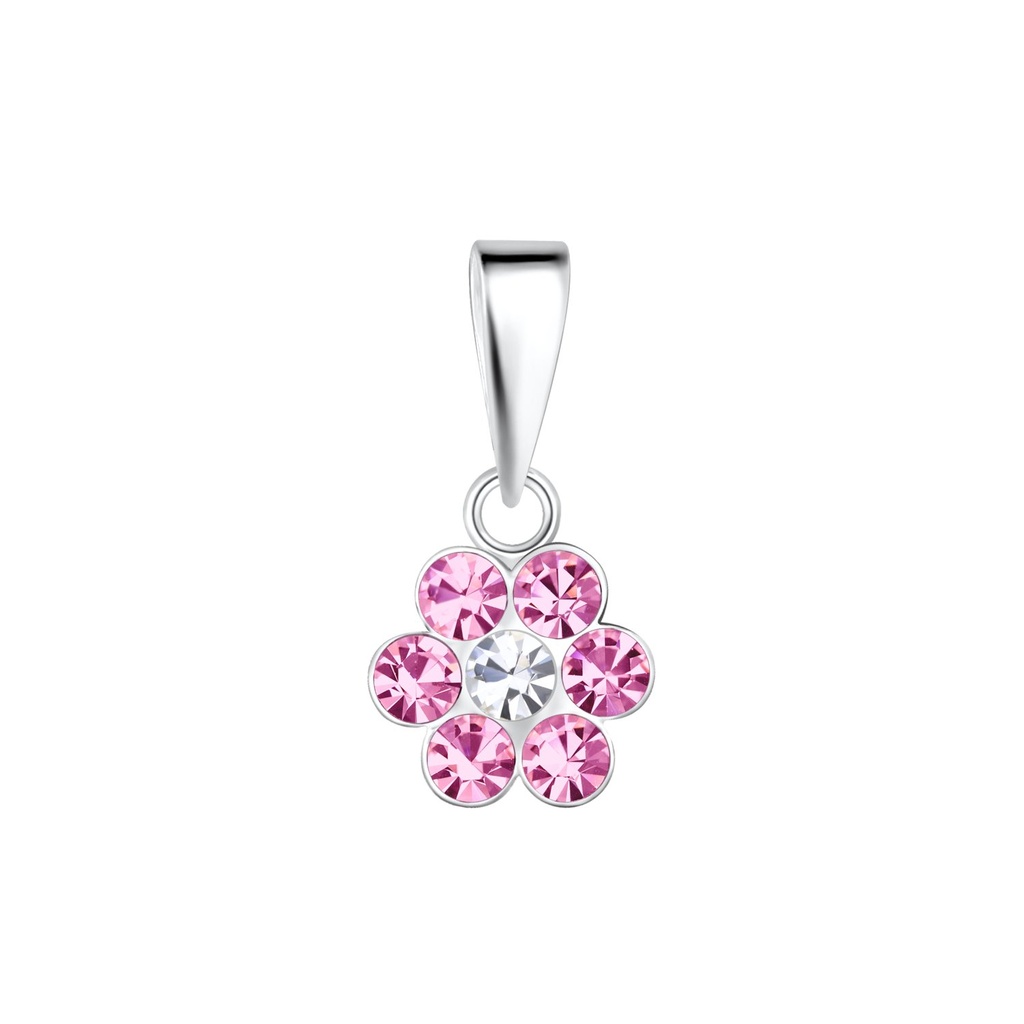 [10023210] Silver Flower Crystal Pendant