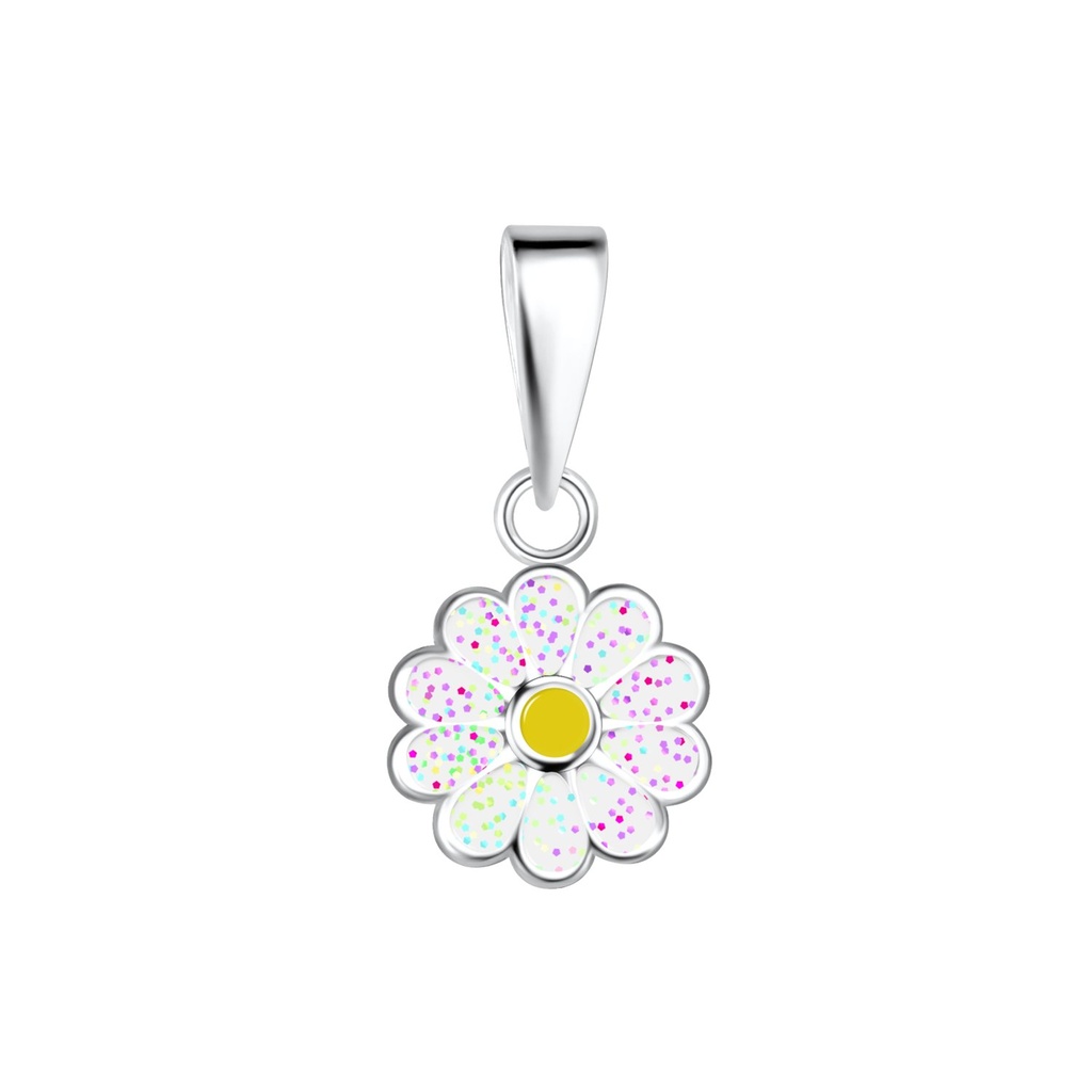 [10023217] Pendentif fleur marguerite en argent