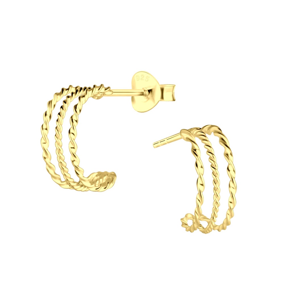 Silver Twisted Stud Earrings
