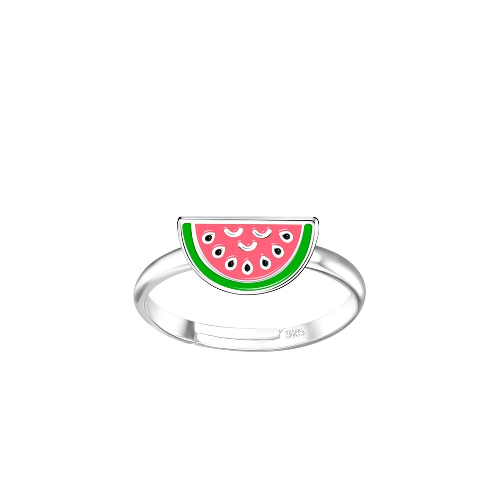 Bague réglable pastèque en argent